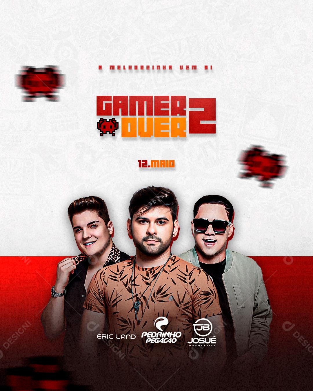 Flyer Gamer Over Confirmada Social Media PSD Editável