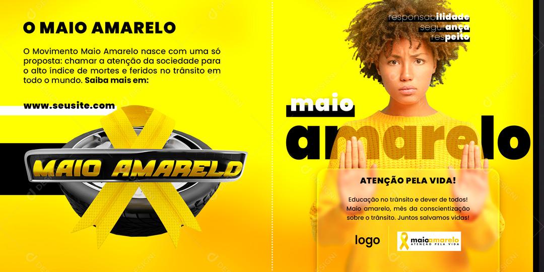 Maio Amarelo Um Transito Melhor Começa Com Você Social Media PSD Editável