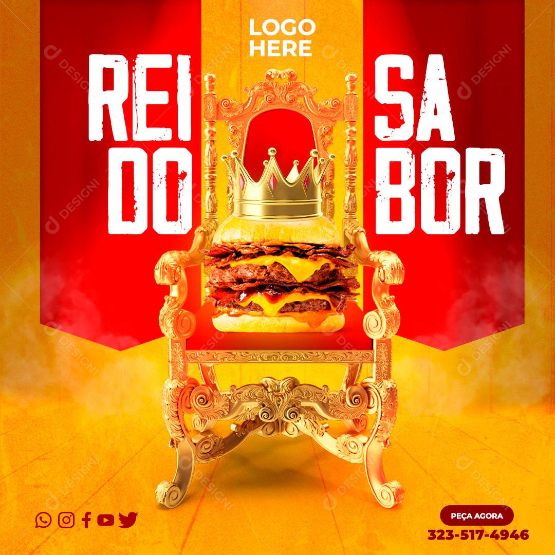 Rei Do Sabor O Melhor Você Encontra Aqui Social Media PSD Editável
