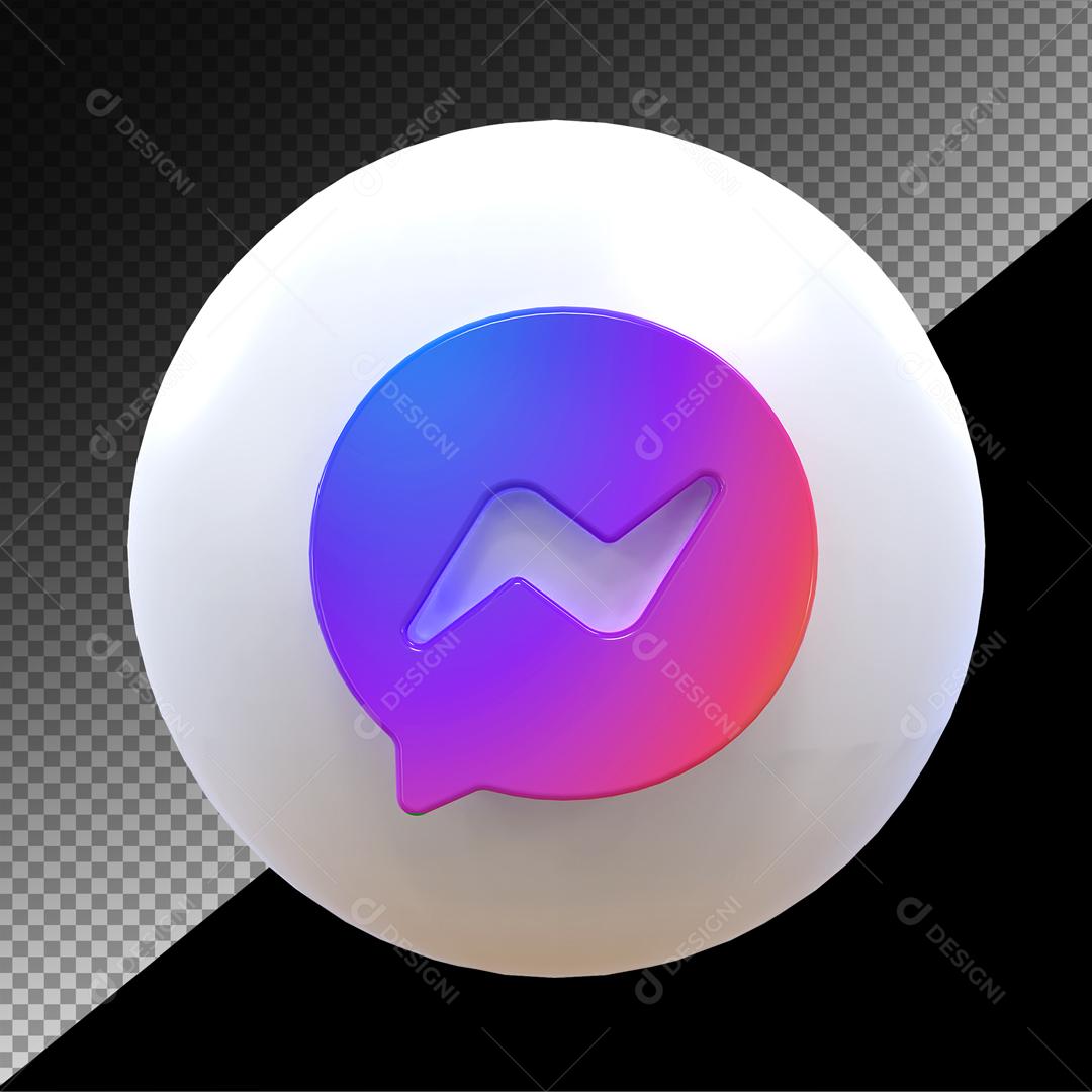 Ícone 3D Messenger Elemento Para Composição PSD