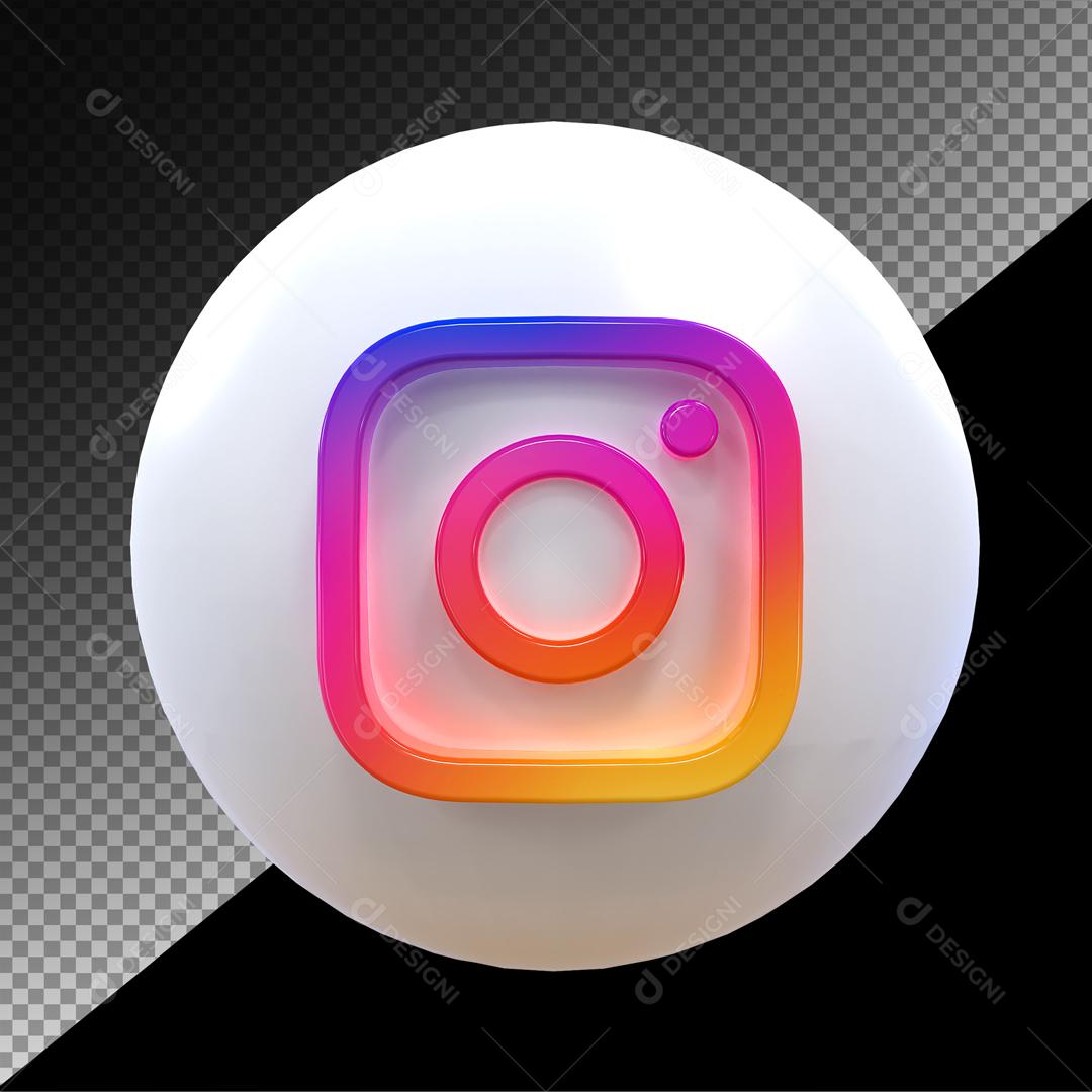 Ícone 3D Instagram Elemento Para Composição PSD
