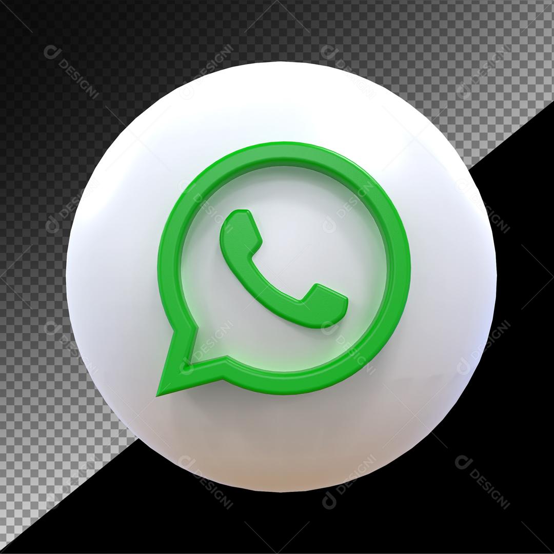 ícone 3D Whatsapp Elemento Para Composição PSD