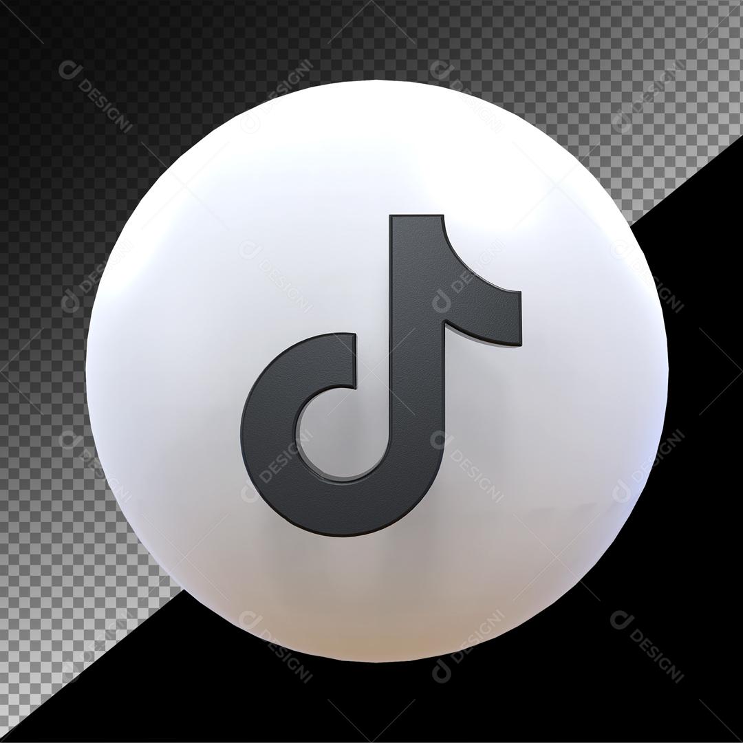 ícone 3D Tiktok Para Composição PSD