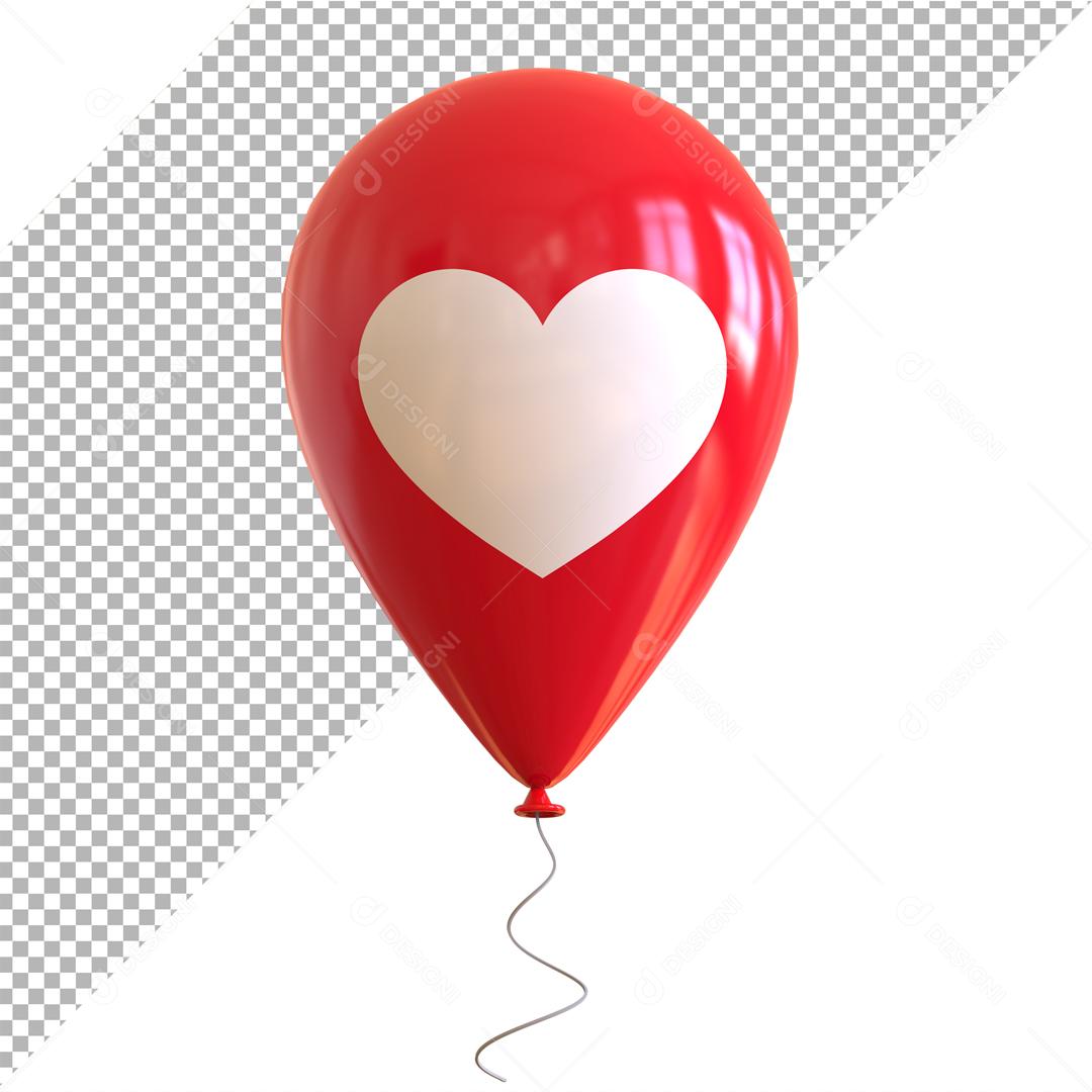 Emoji 3D Like de Coração Elemento Para Composição PSD