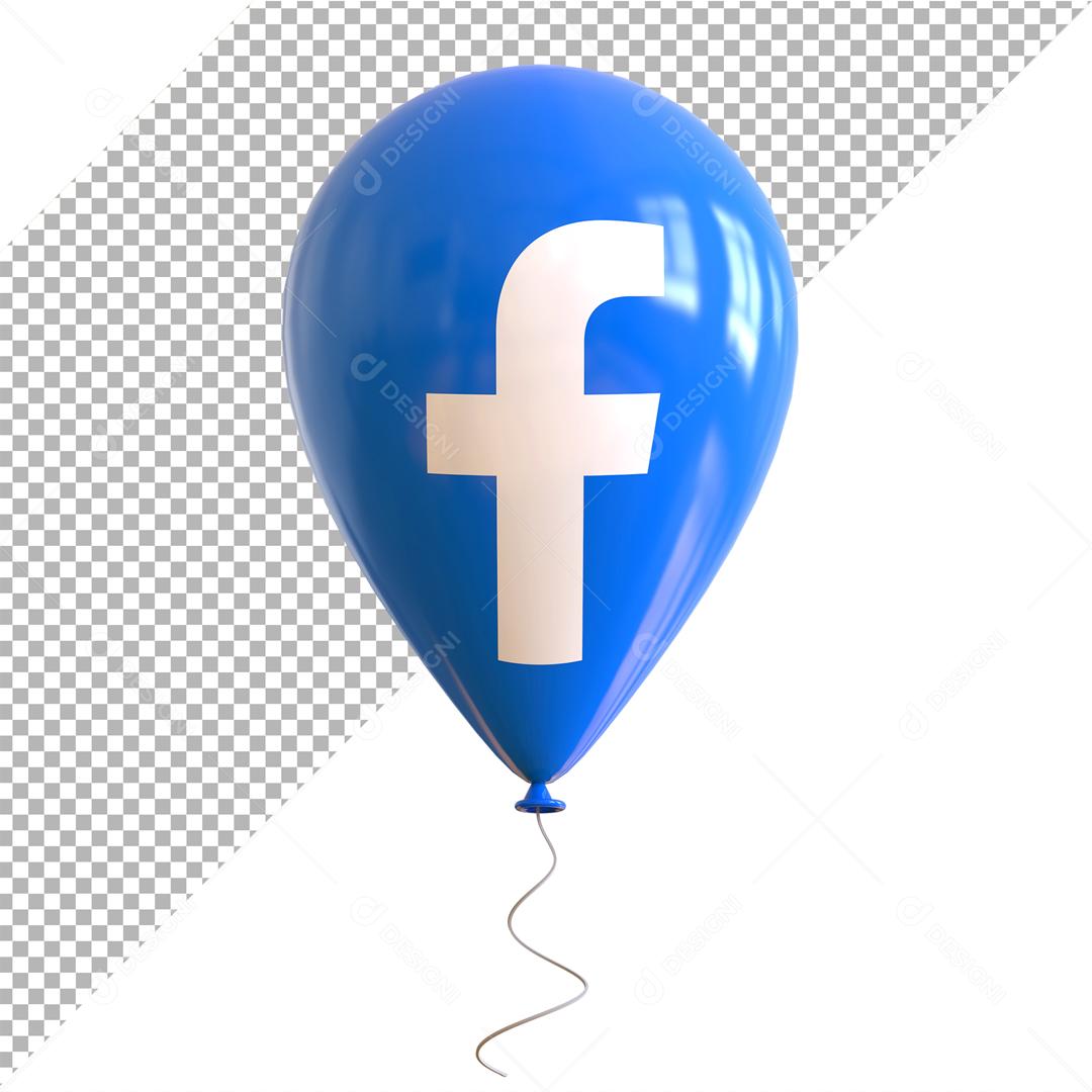 Balão do Facebook Elemento 3D Para Composição PSD