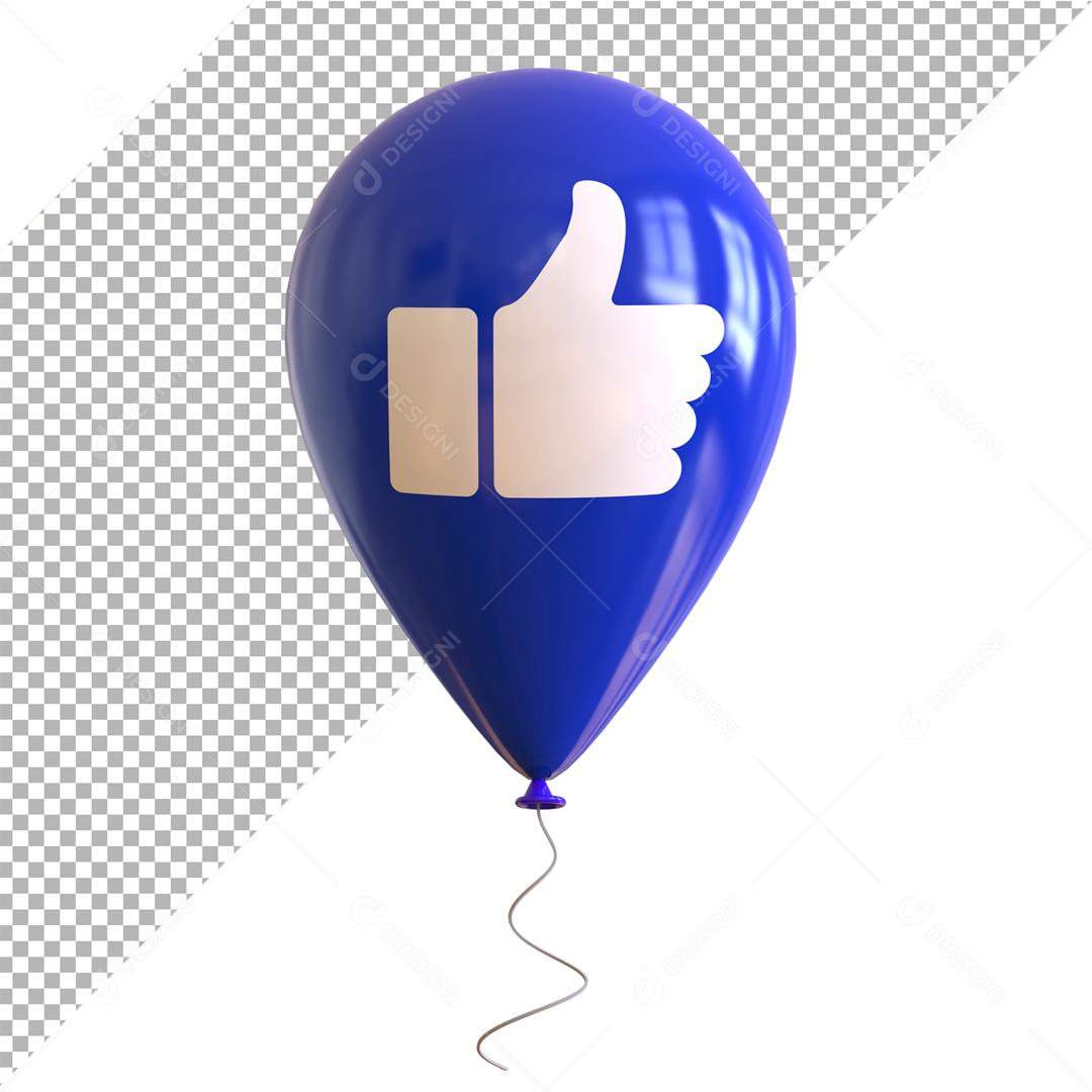 Emoji de Balão 3D Reação Like Elemento Para Composição PSD