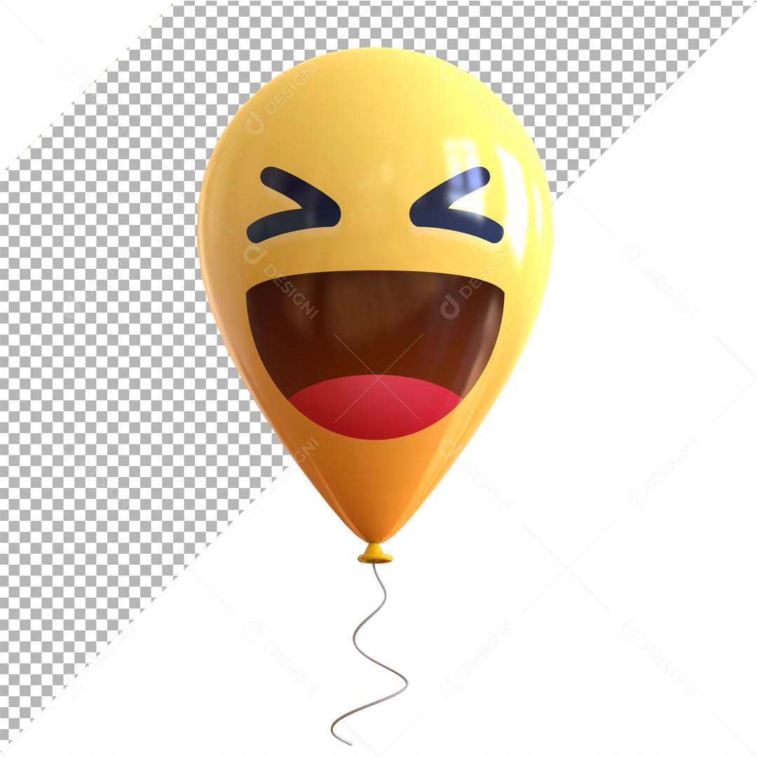 Emoji 3D Reação Feliz Elemento Para Composição PSD