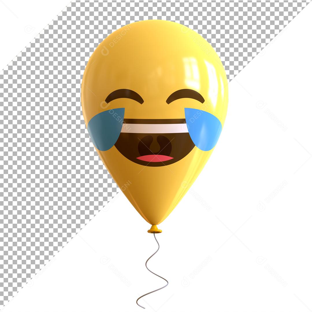 Emoji 3D Reação Chorando de rir Elemento Para Composição PSD