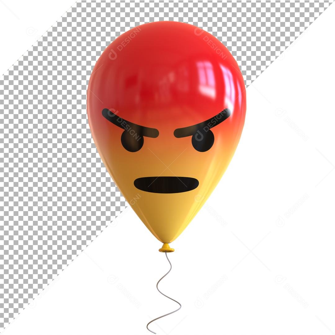 Emoji de Balão 3D Reação Estresado Elemento Para Composição PSD