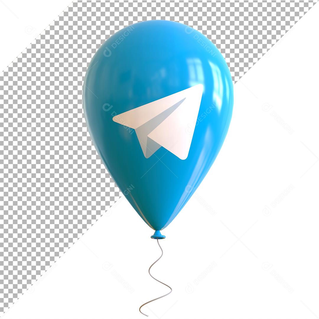 Balão do Telegram Elemento 3D Para Composição PSD