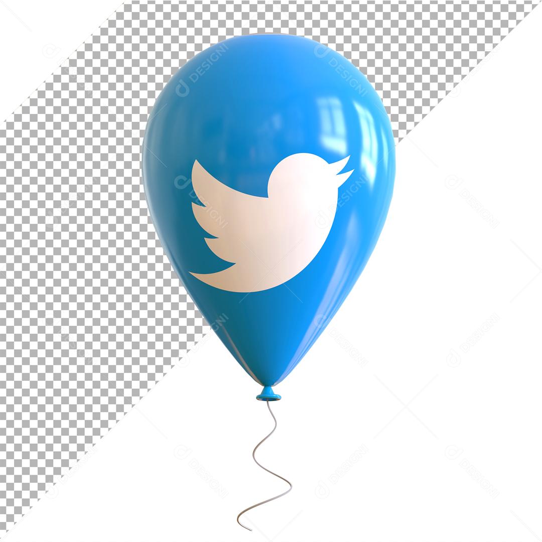 Balão do Twitter Elemento 3D Para Composição PSD