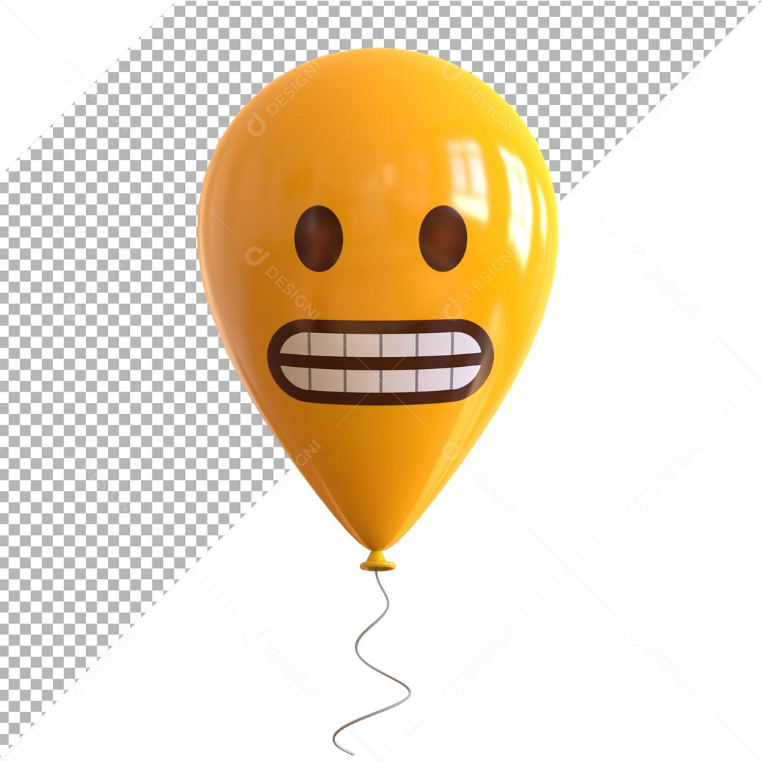 Emoji de Balão 3D Reação Careta Elemento Para Composição PSD