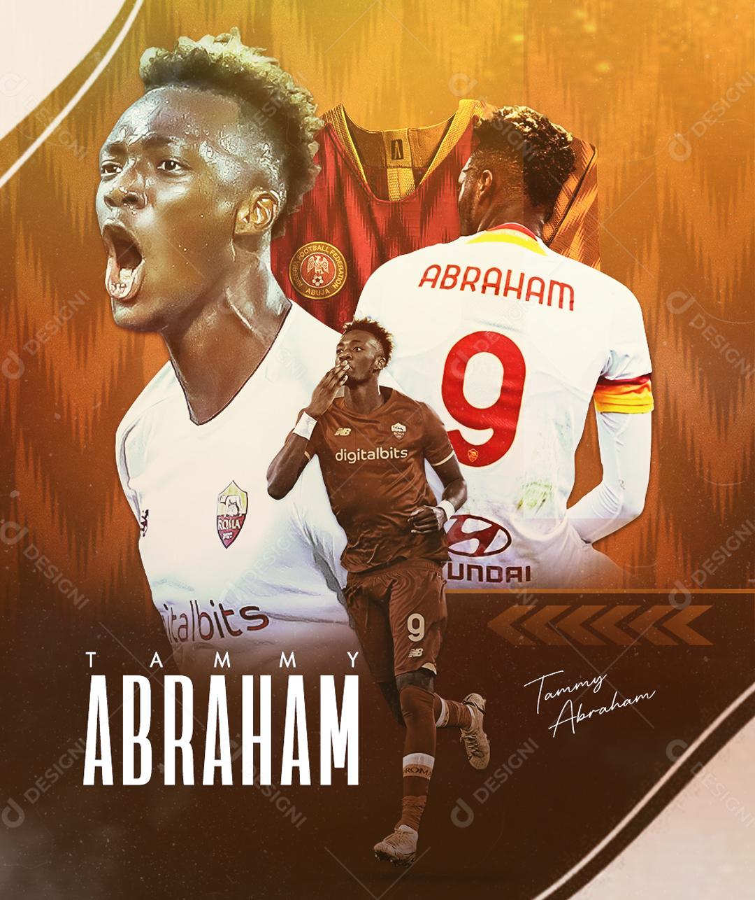 Flyer Jogador de Futebol Tammy Abraham Social Media PSD Editável