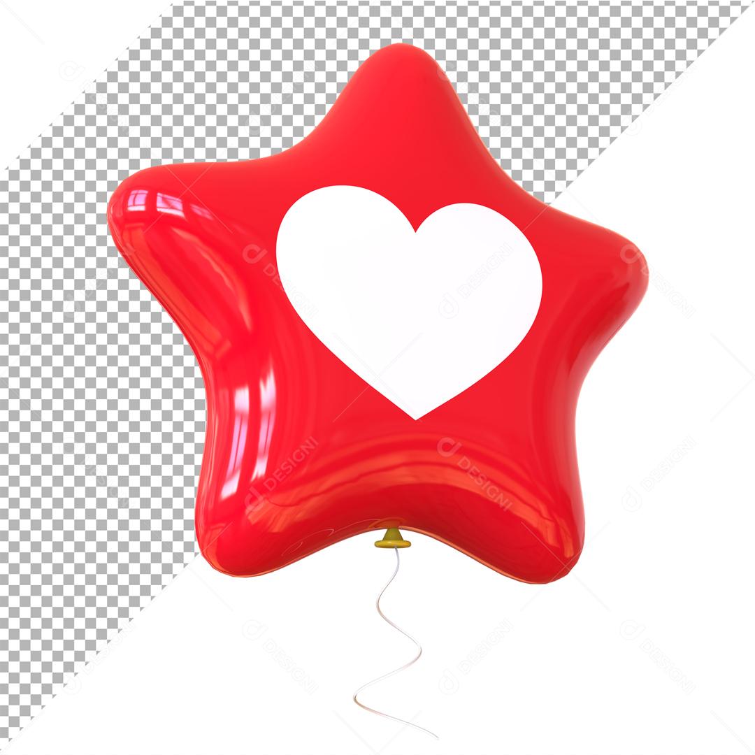 Emoji 3D Like de Coração Elemento Para Composição PSD