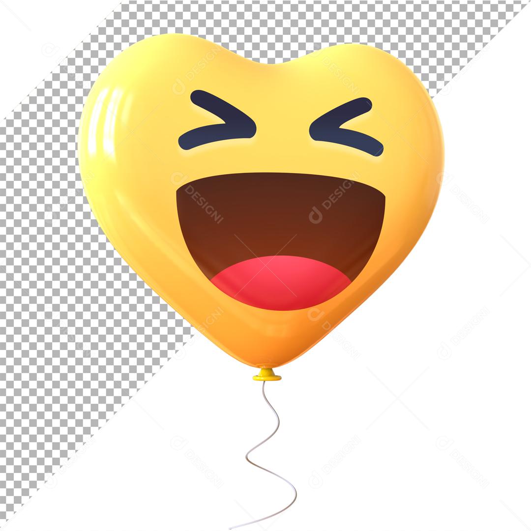 Emoji 3D Reação Feliz forma de coração Elemento Para Composição PSD