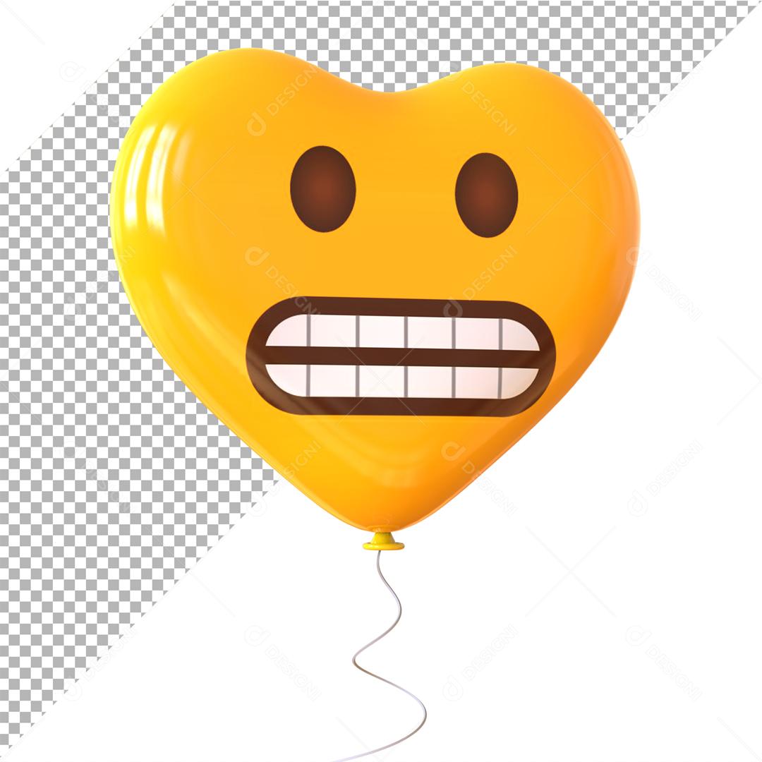 Emoji 3D Reação Careta forma de coração Elemento Para Composição PSD