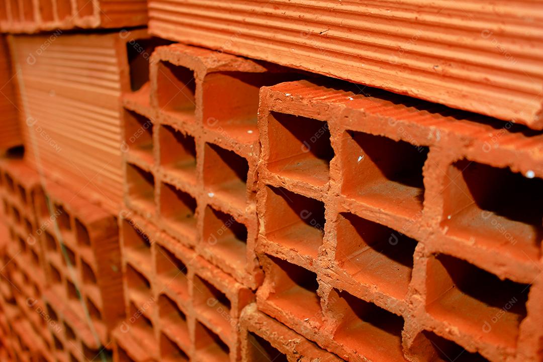 Tijolos empilhados construção casas