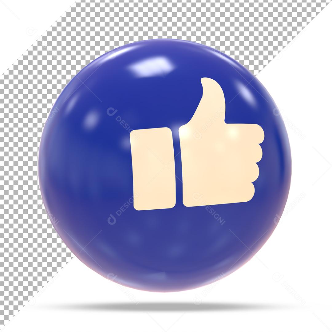 Emoji 3D Like Elemento Para Composição PSD