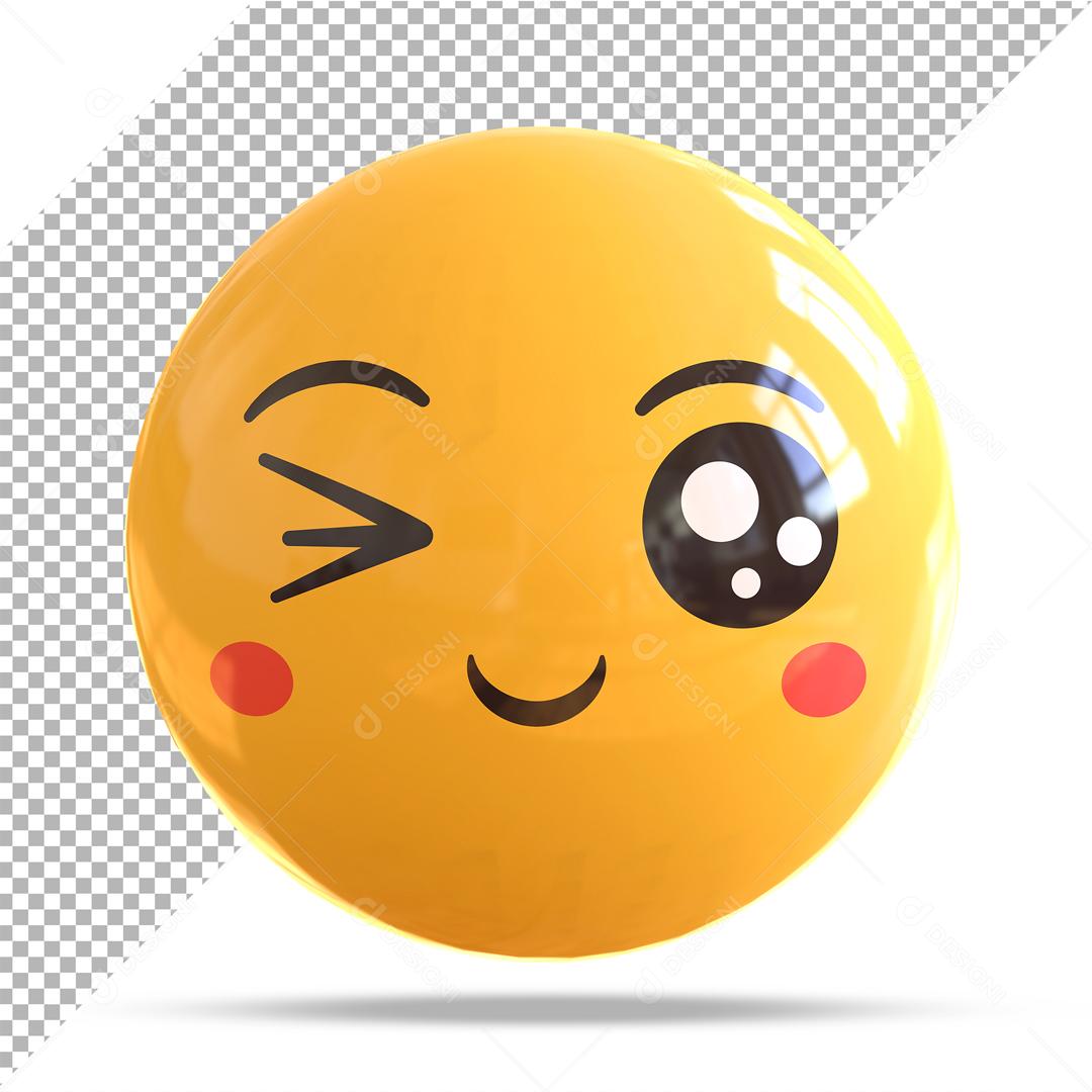 Emoji 3D Reação Sarcasmo e feliz Elemento Para Composição PSD