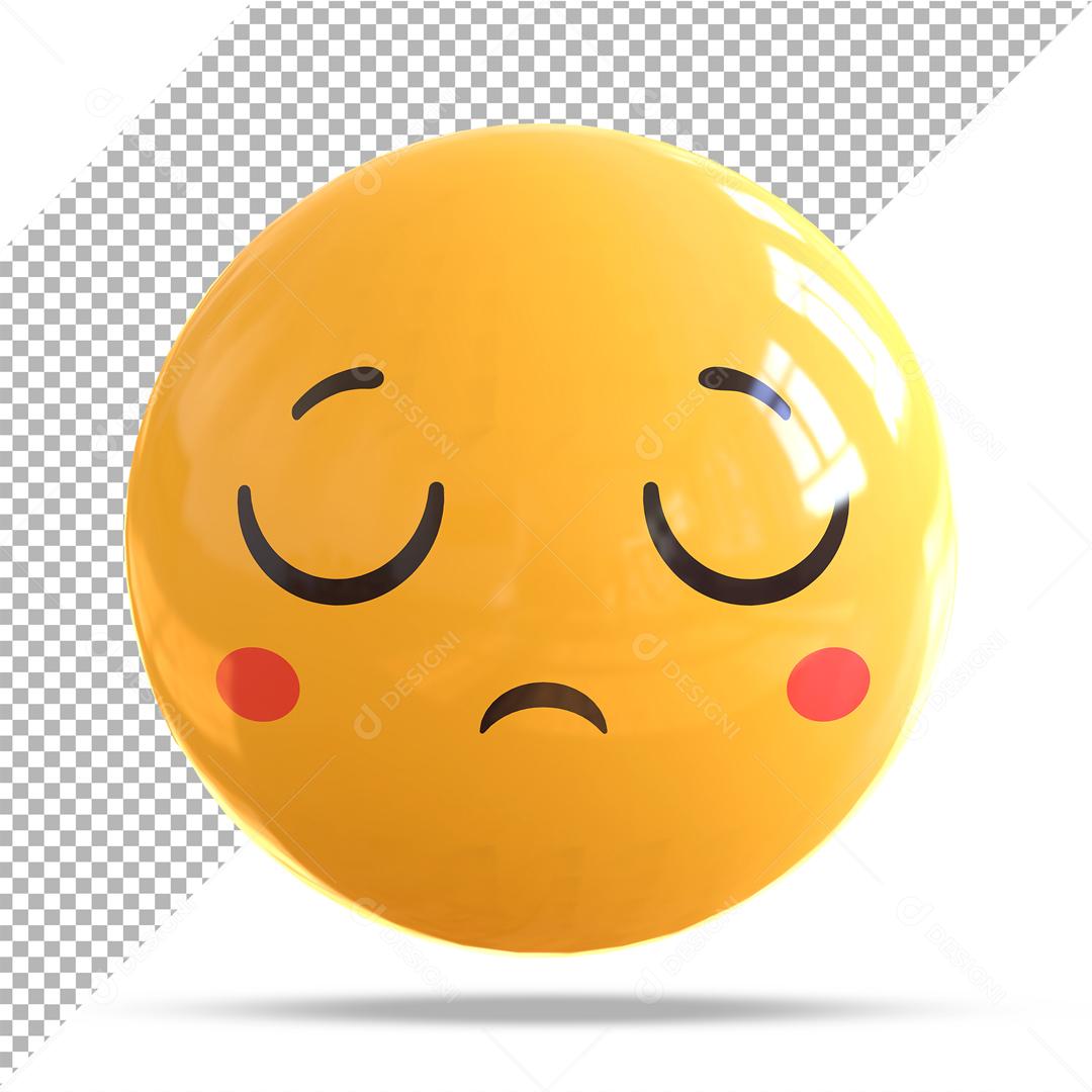 Emoji 3D Reação desapontado Elemento 3D Para Composição PSD