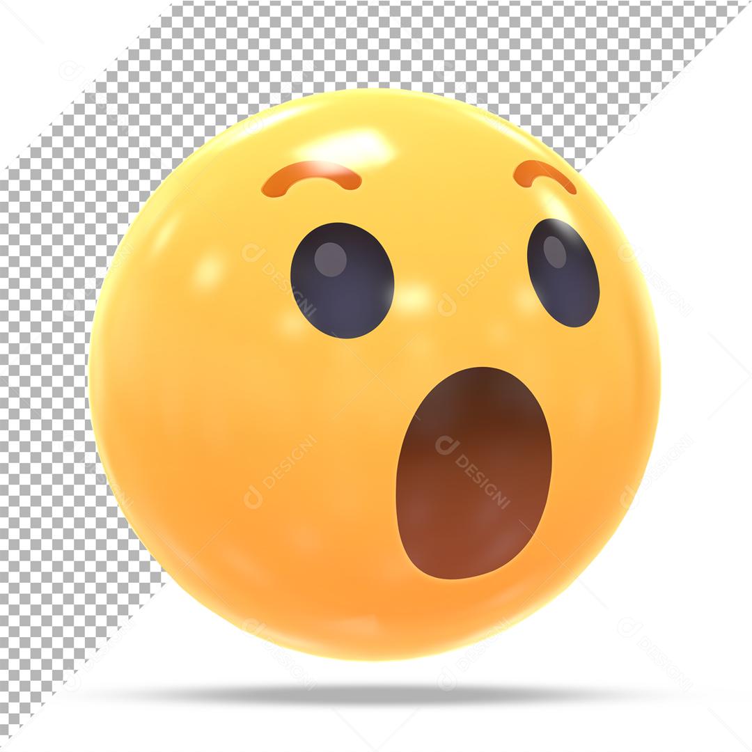 Emoji 3D Surpreso Elemento Para Composição PSD