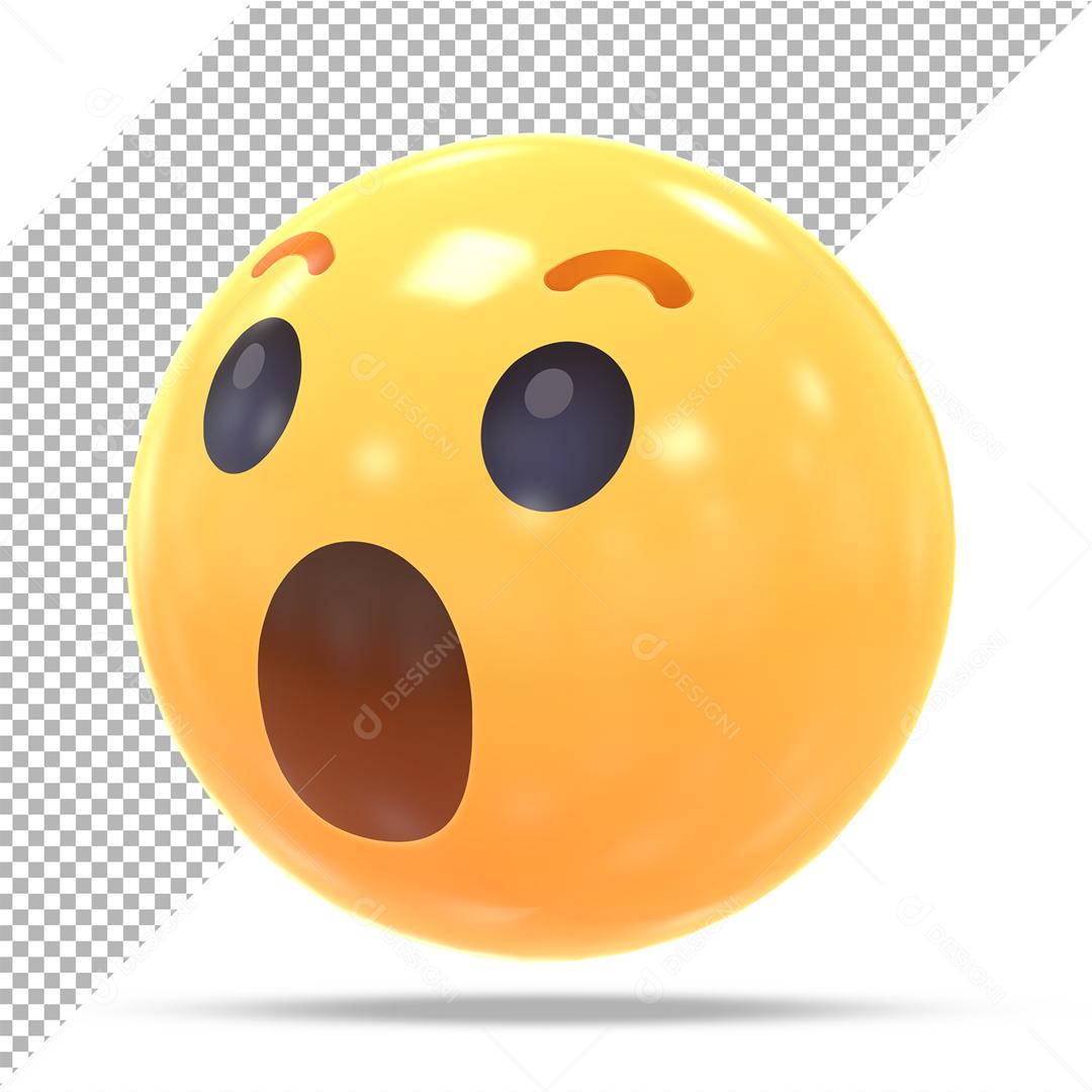 Emoji 3D Reação Surpreso Elemento Para Composição PSD