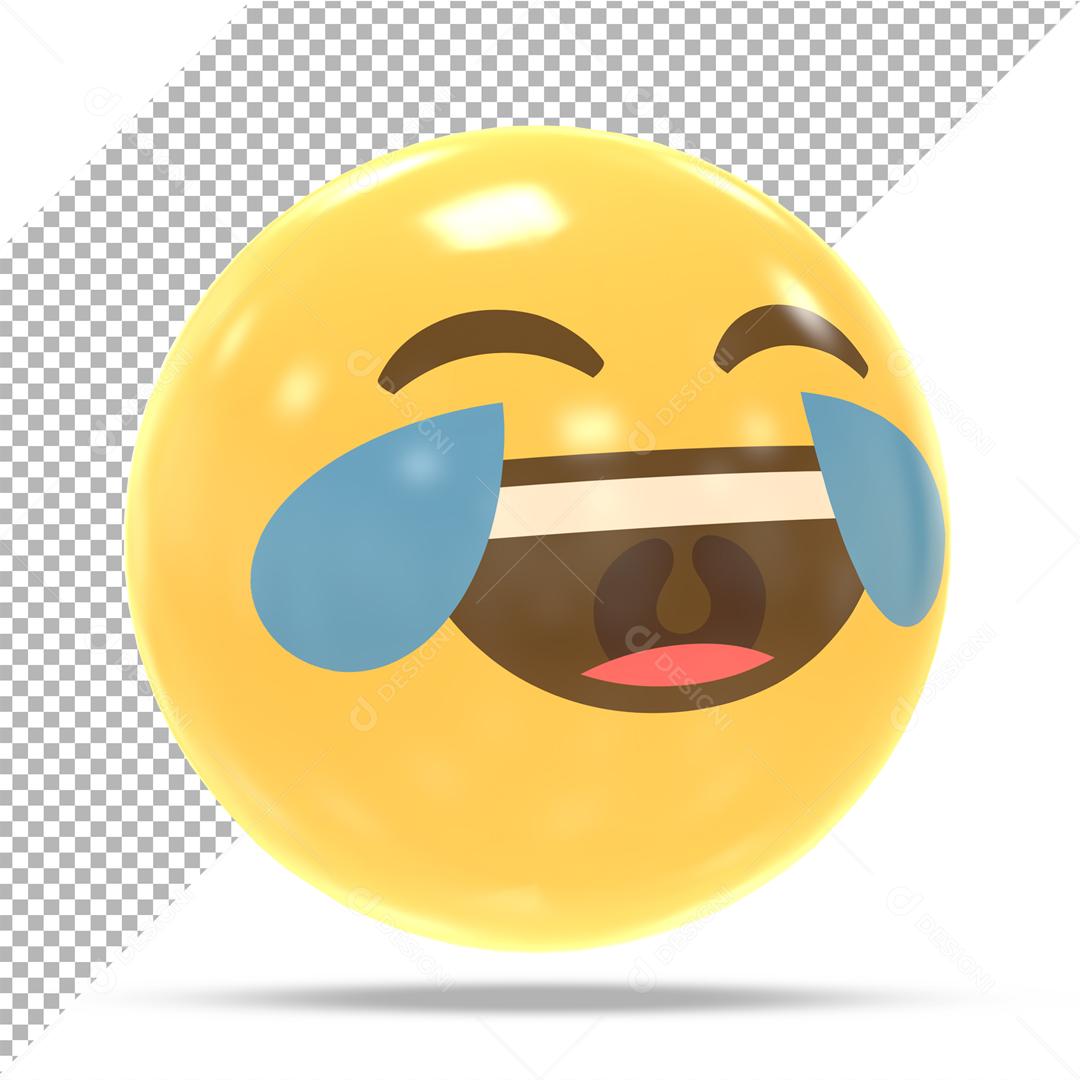 Emoji 3D Chorando de rir Elemento Para Composição PSD