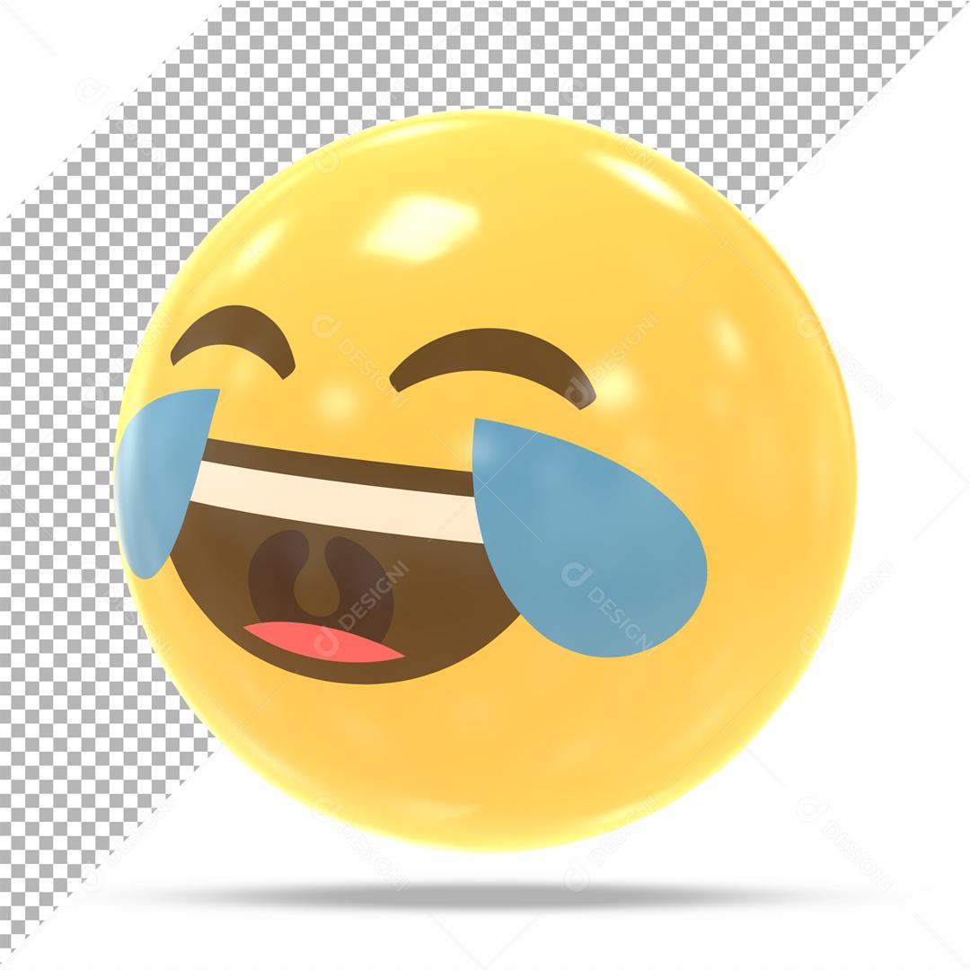 Emoji 3D Reação Chorando de rir Elemento Para Composição PSD