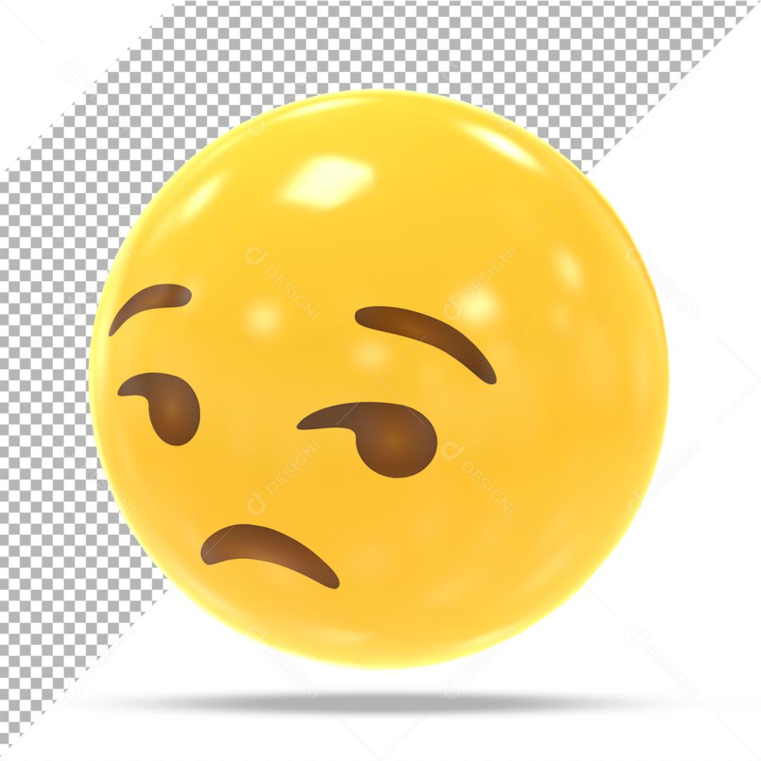 Emoji 3D Reação Descontente Elemento Para Composição PSD