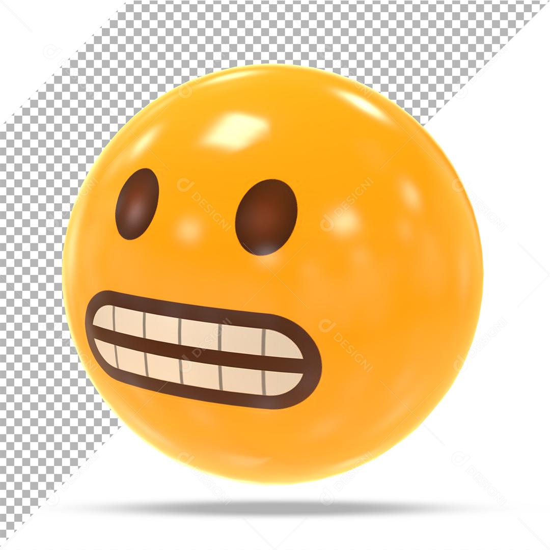 Emoji 3D Reação Careta Elemento Para Composição PSD