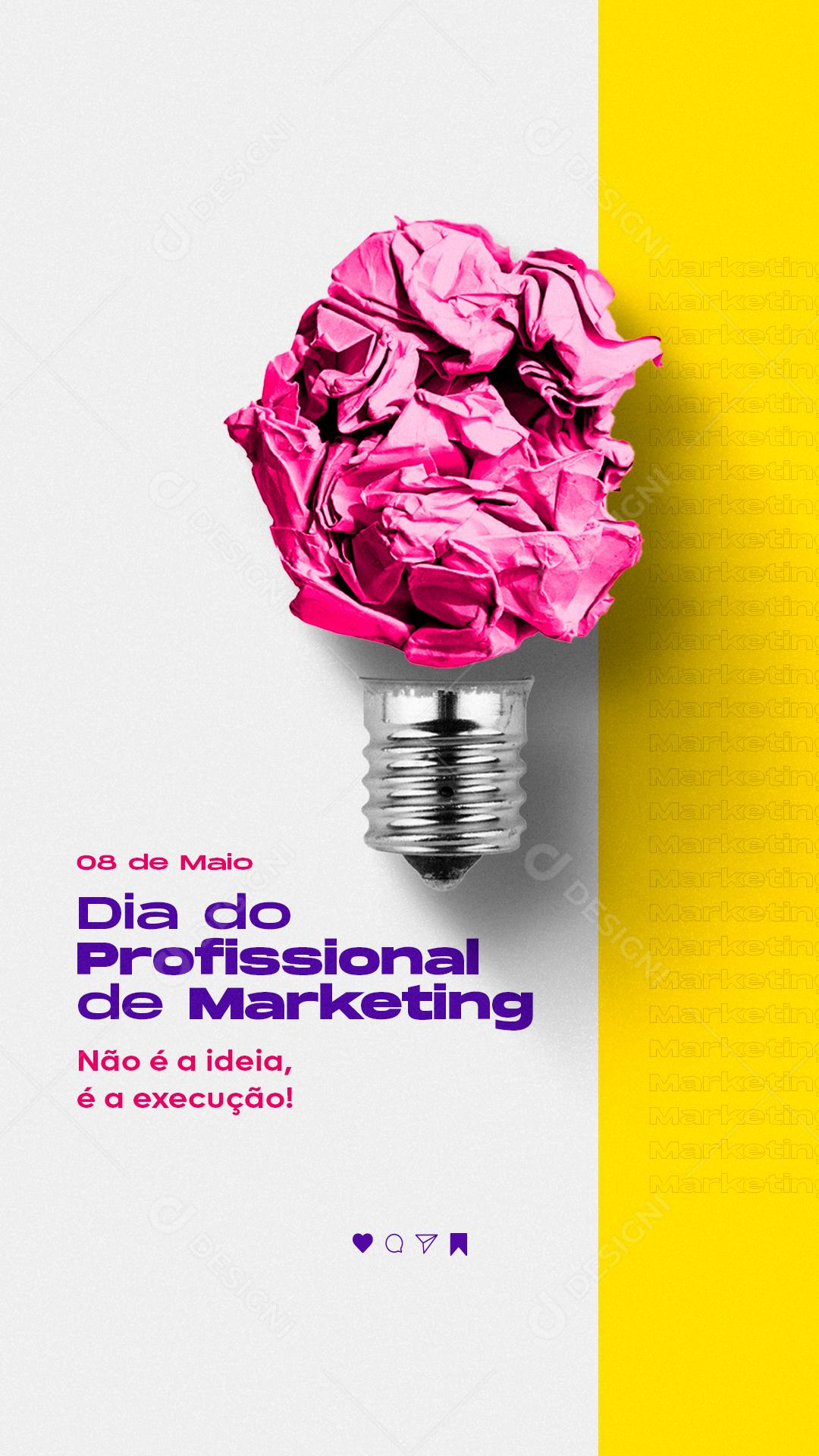 Social Media Story Dia do Profissional de Marketing Não é a Ideia PSD Editável