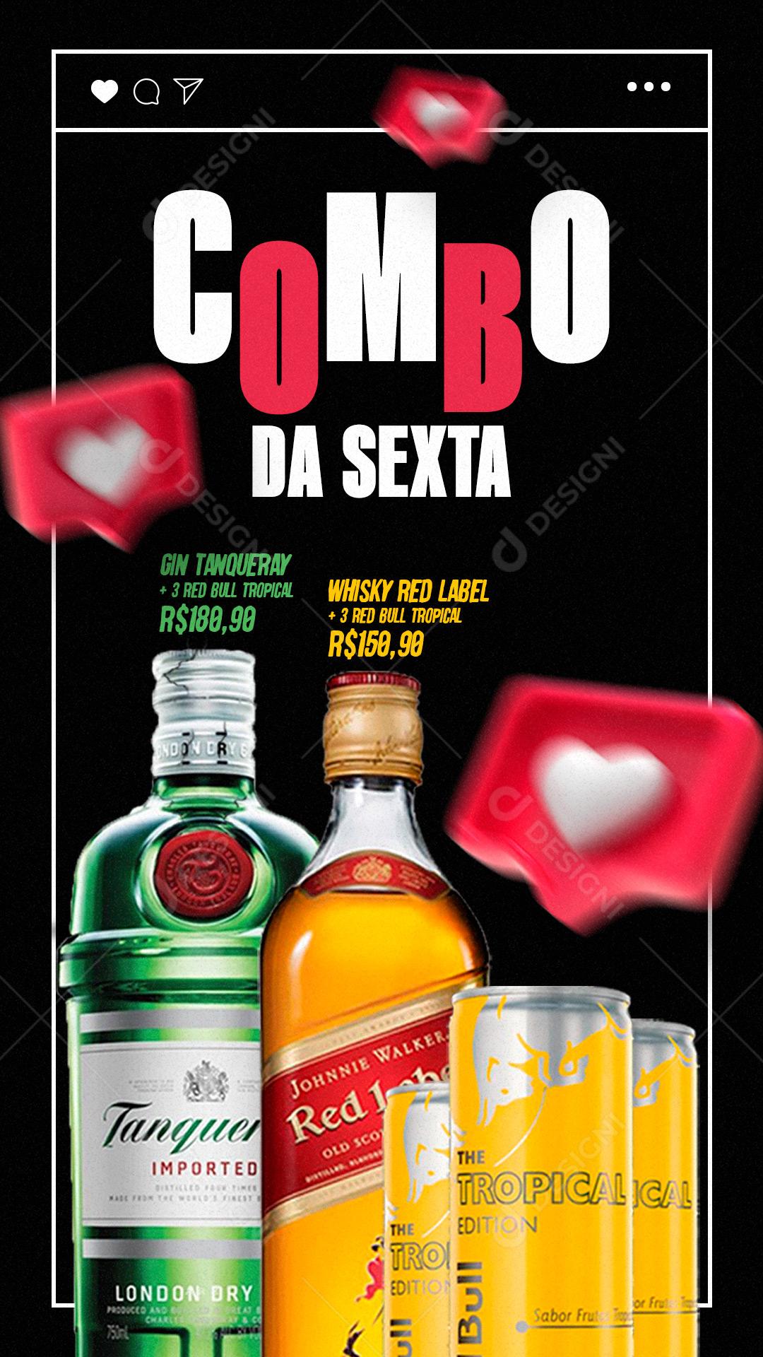 Stories Combo da Sexta Bares Wiskys Social Media PSD Editável
