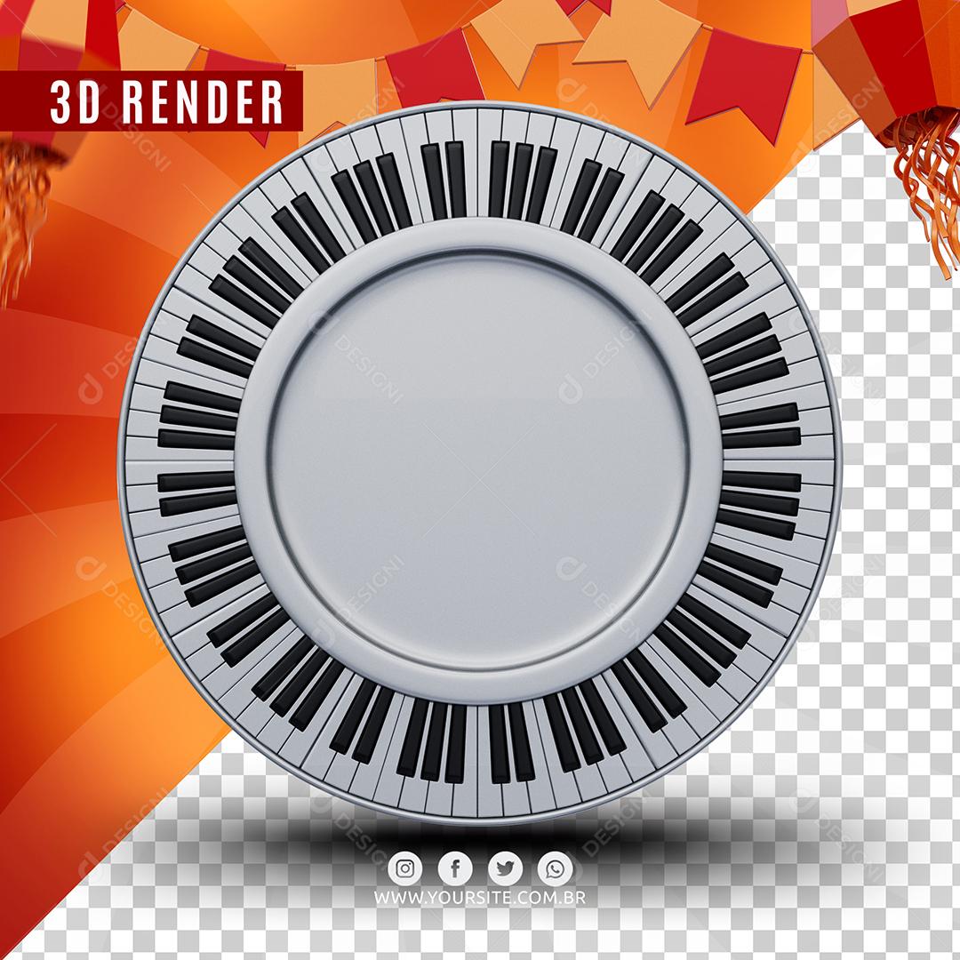 Piano Elemento 3D Para Composição PSD