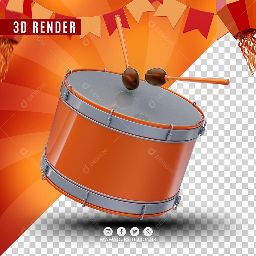 Tambor Elemento 3D Para Composição  PSD