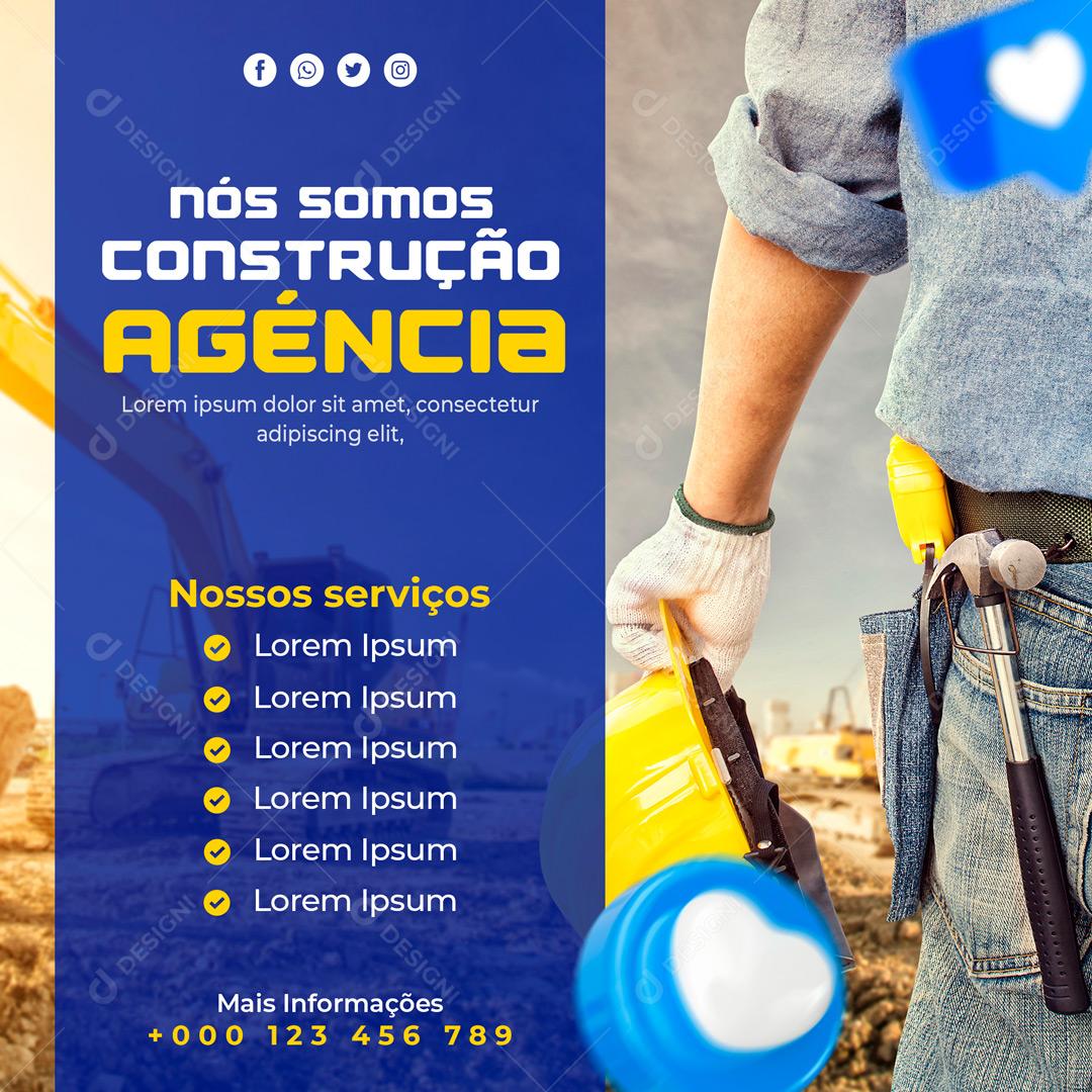 Social Media Nós Somos Profissionais Construções Agências PSD Editável