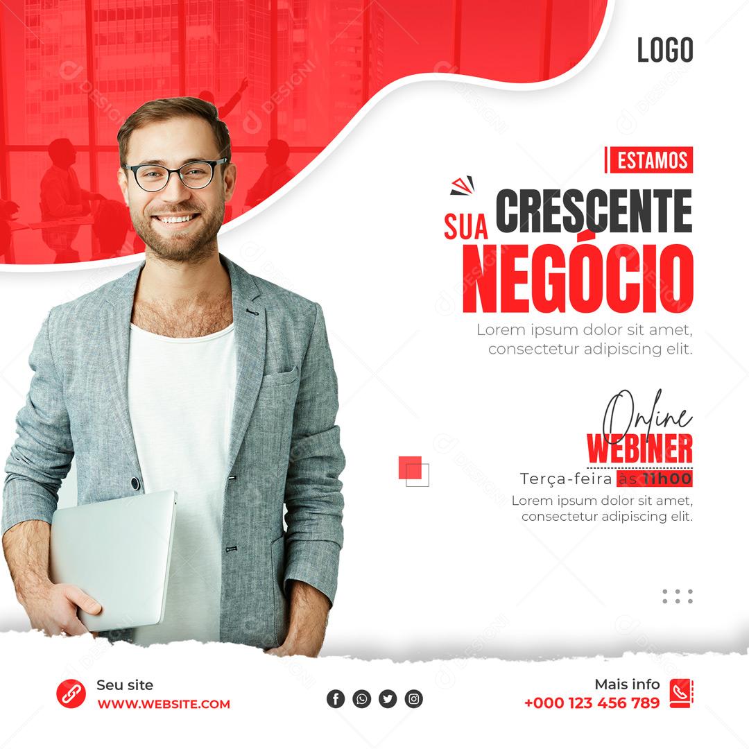 Estamos Crescendo No Seu Negócio Social Media PSD Editável