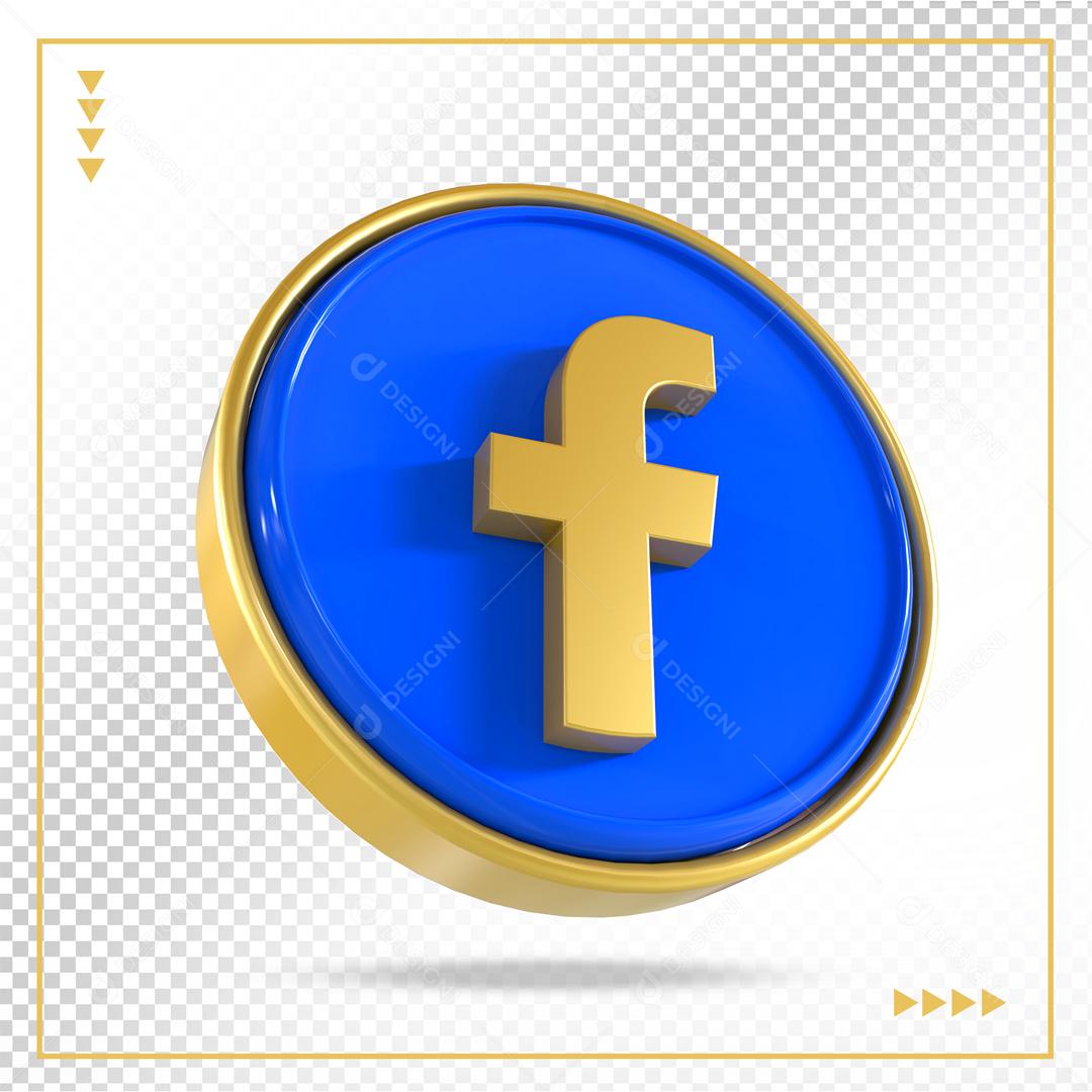 ícone Facebook 3D Para Composição PSD