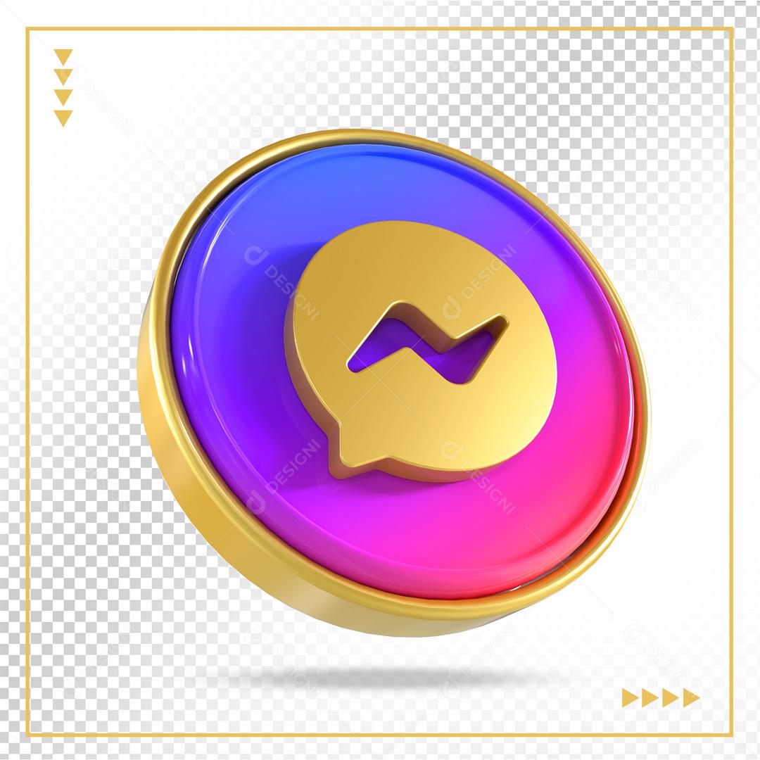 Ícone 3D Messenger Elemento Para Composição PSD