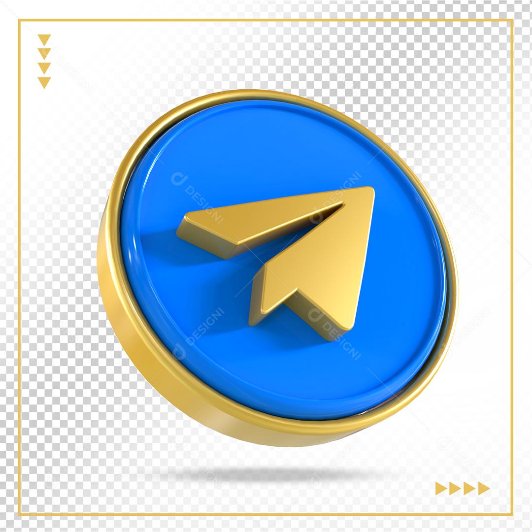 Ícone 3d Telegram Elemento Para Composição PSD