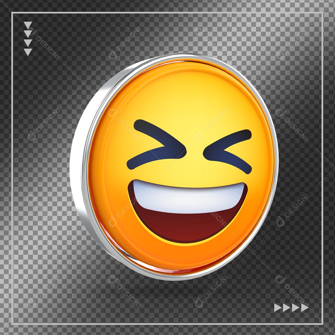 Ícone 3D Emoji Reação Feliz Elemento Para Composição PSD