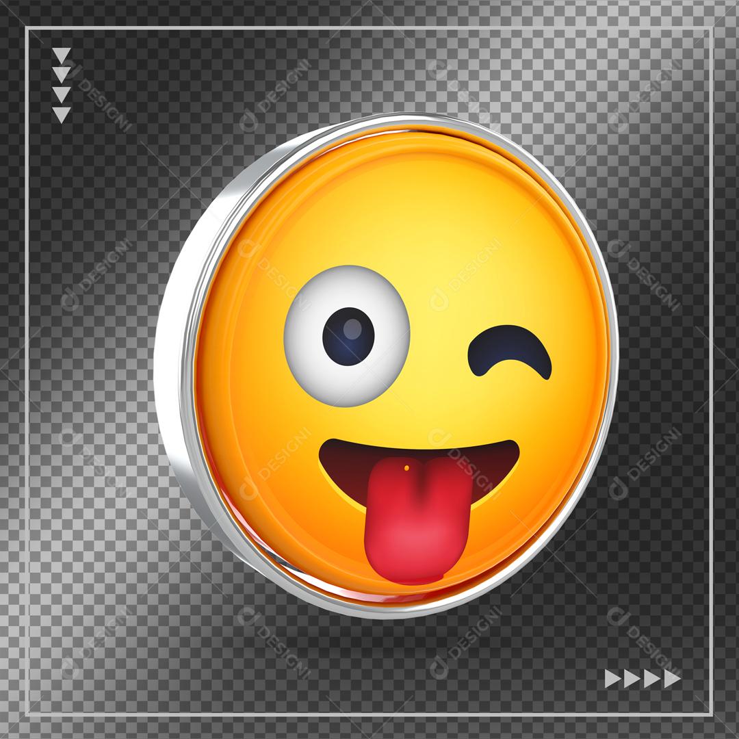 Ícone 3D Emoji Reação Sarcasmo Elemento 3D Para Composição PSD