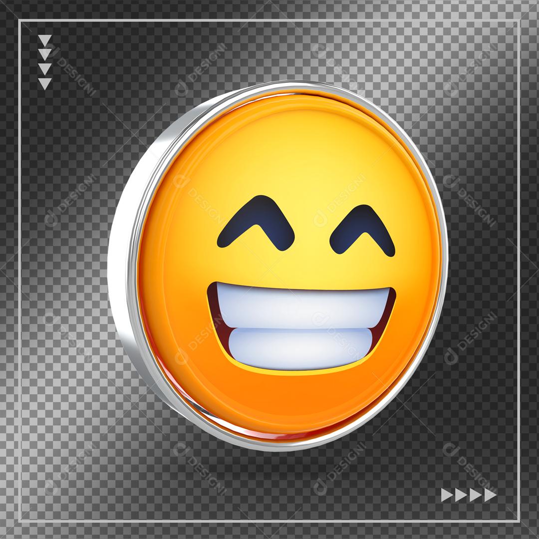 Ícone 3D Emoji Reação Feliz Elemento 3D Para Composição PSD