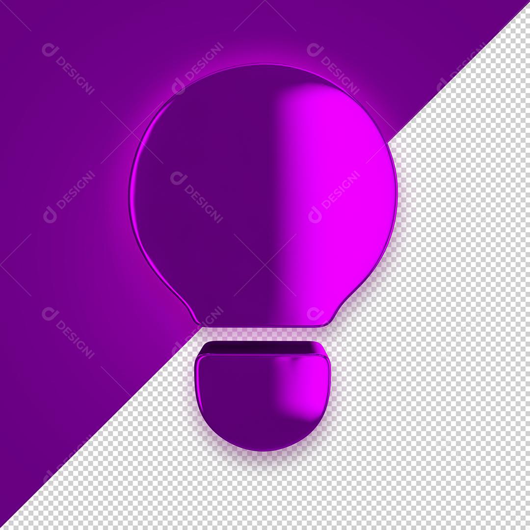 3D Icon For Social Media Purple For Composition PSD