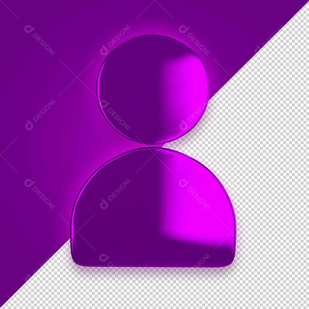 Ícone 3D Usuário Elemento 3D Roxo PSD