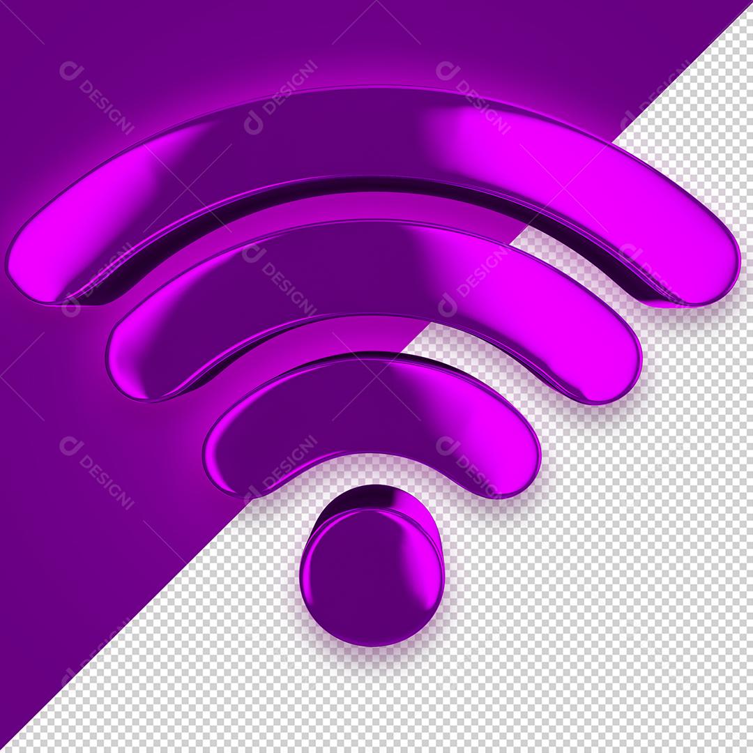 Ícone 3D Wi-Fi Elemento 3D Para Composição PSD