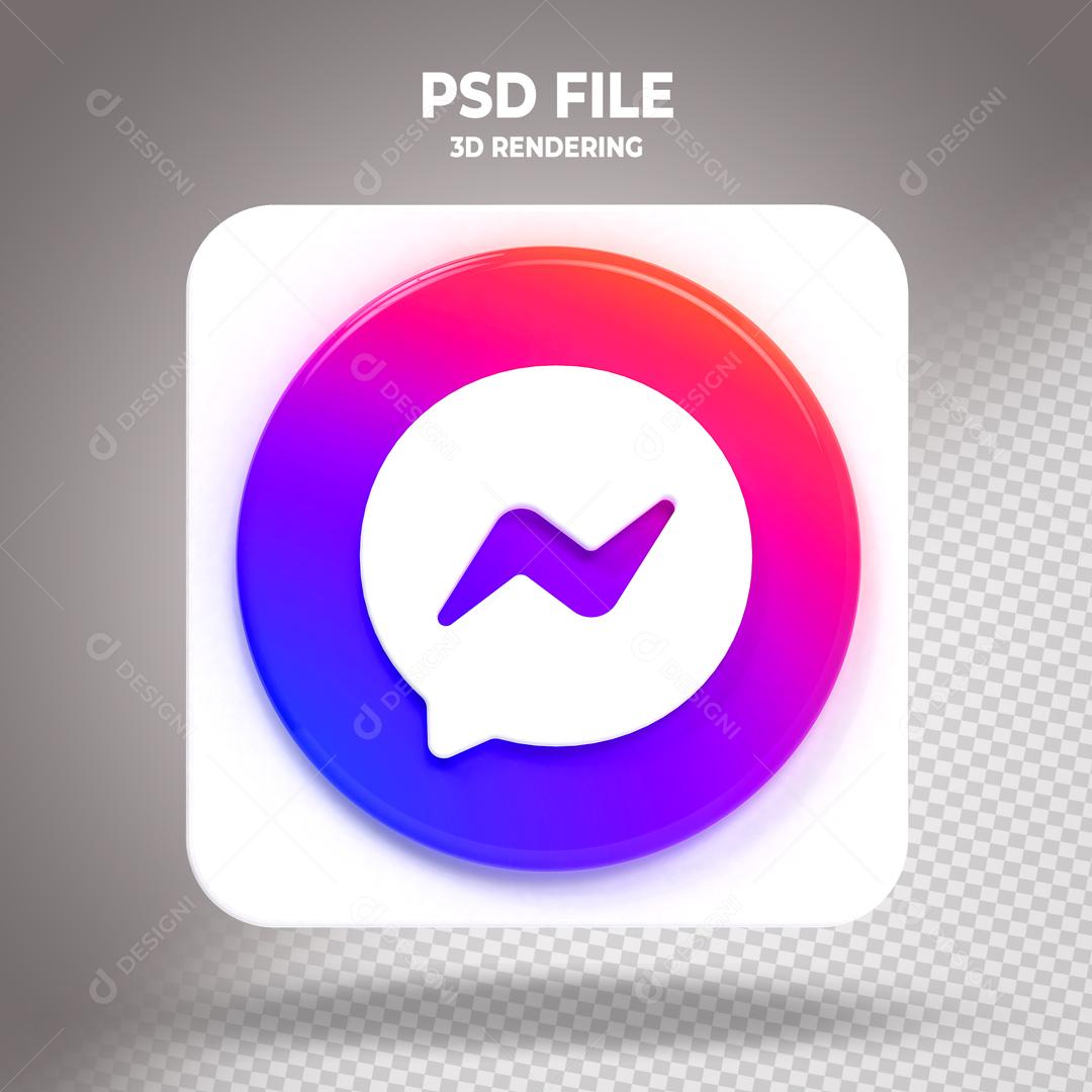 Messenger 3D Elemento Para Composição PSD