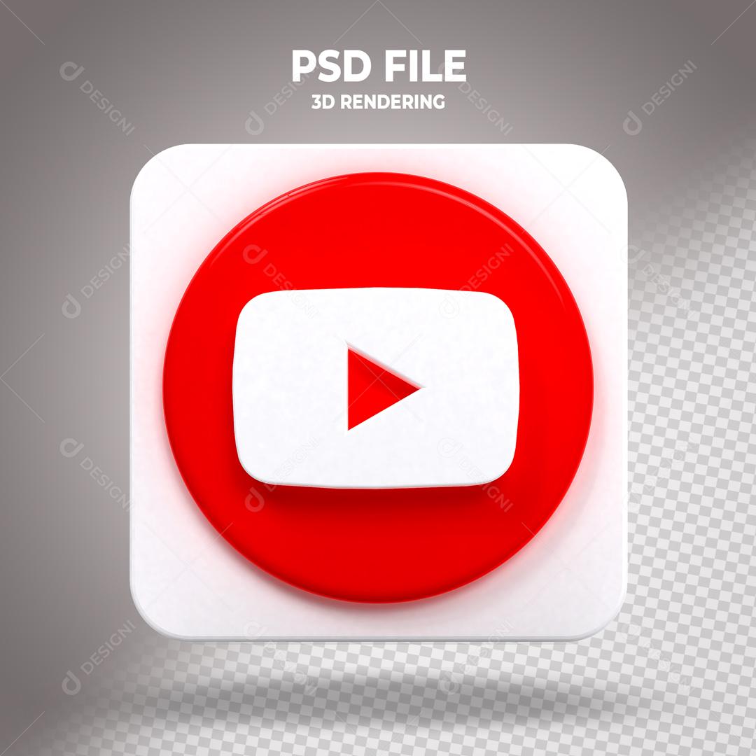 Youtube 3D Element For Composition PSD