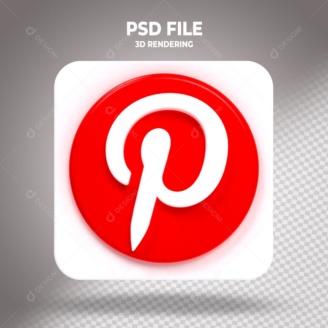 Pinterest 3D Elemento Para Composição PSD