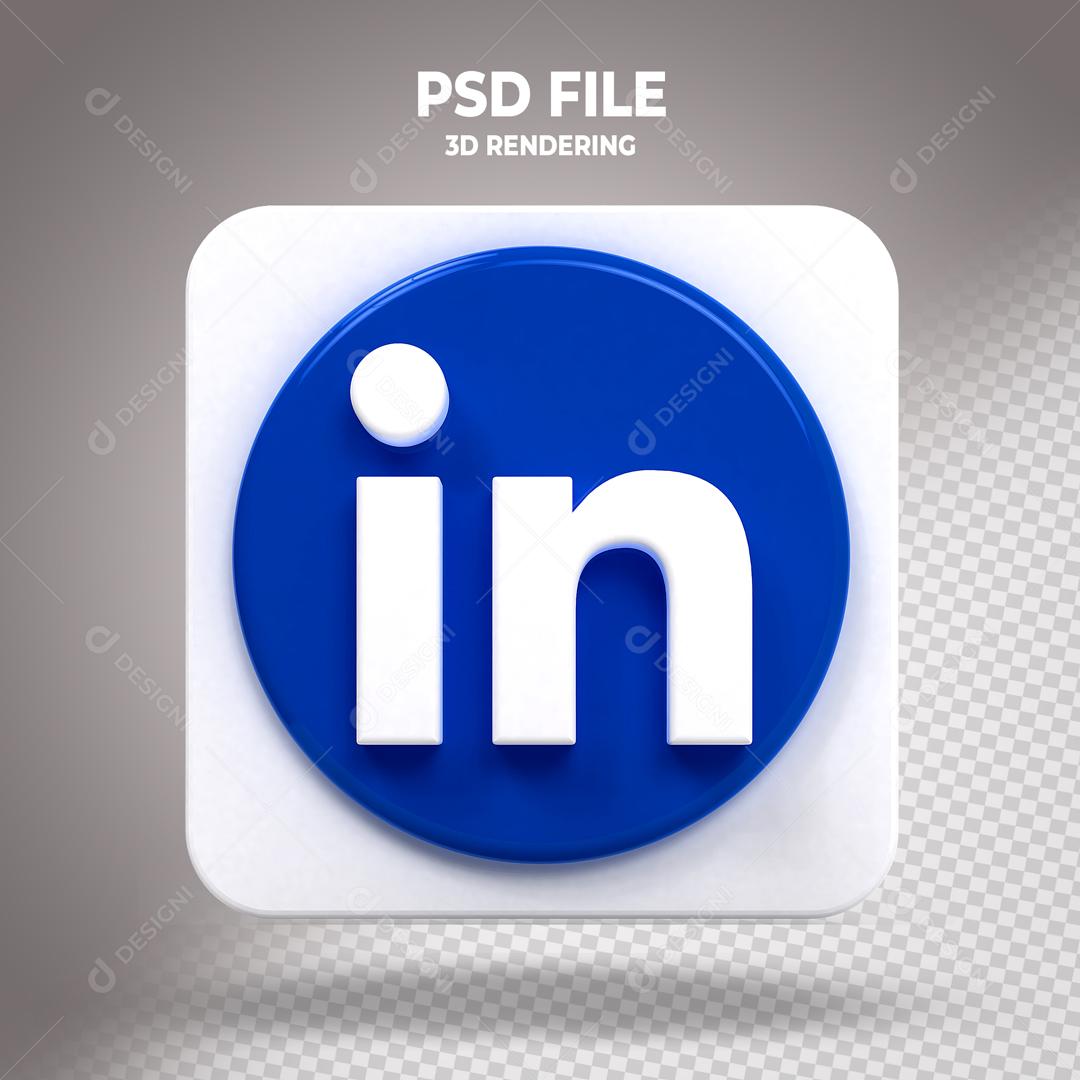 Linkedin 3D Elemento Para Composição PSD