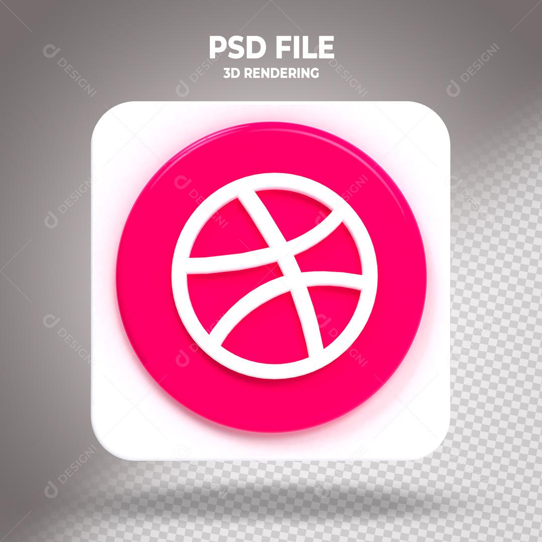Dribbble Elemento 3D Para Composição PSD